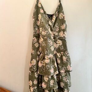 Francesca's Collections Olive Floral Dress